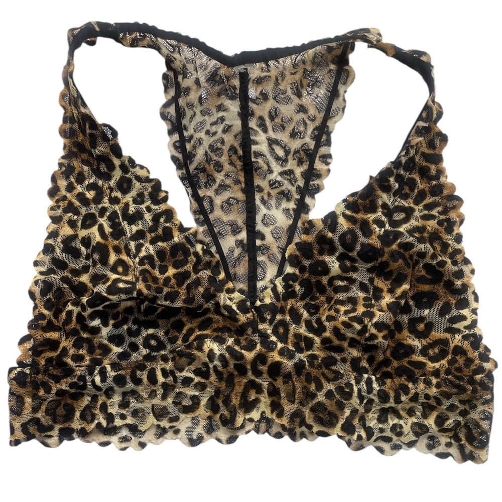 Animal Print Bralette Victoria’s Secret Leopard Print Lace,Bra, Large,New